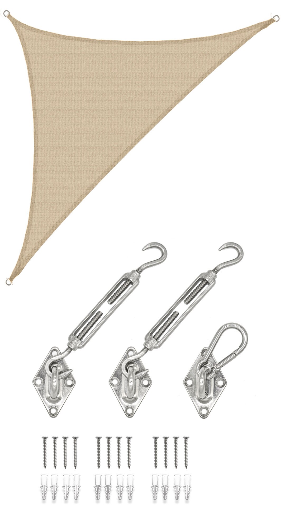4,2x4,2x6 Sonnensegel Dreieckig Atmungsaktiv - Dreieck Segel mit Befestigung - Bild 1