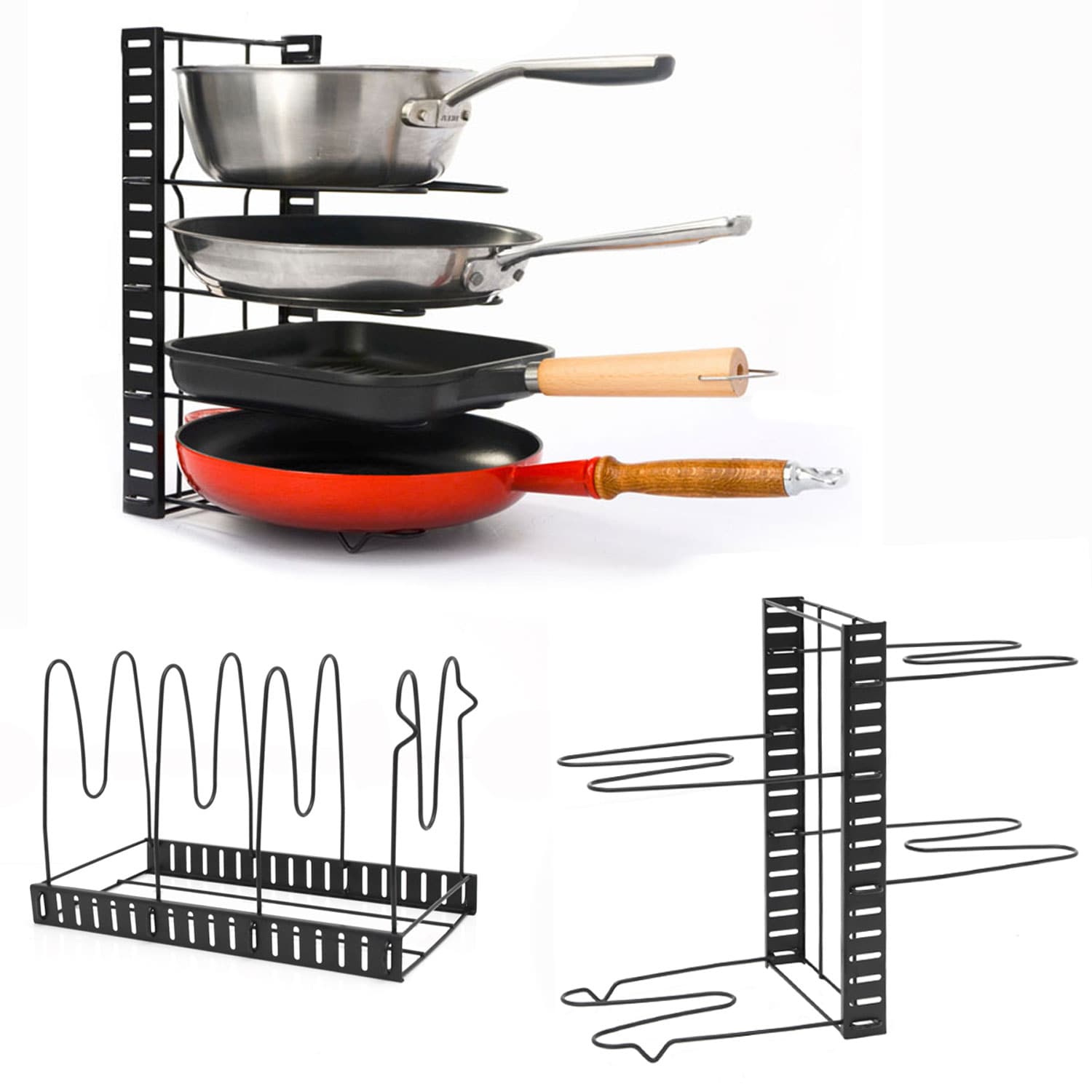 Pfannen Regal 4 Ablagen - 38x21x25 Deckel Organizer K&uuml;che Zubeh&ouml;r Topf Organizer - Bild 1