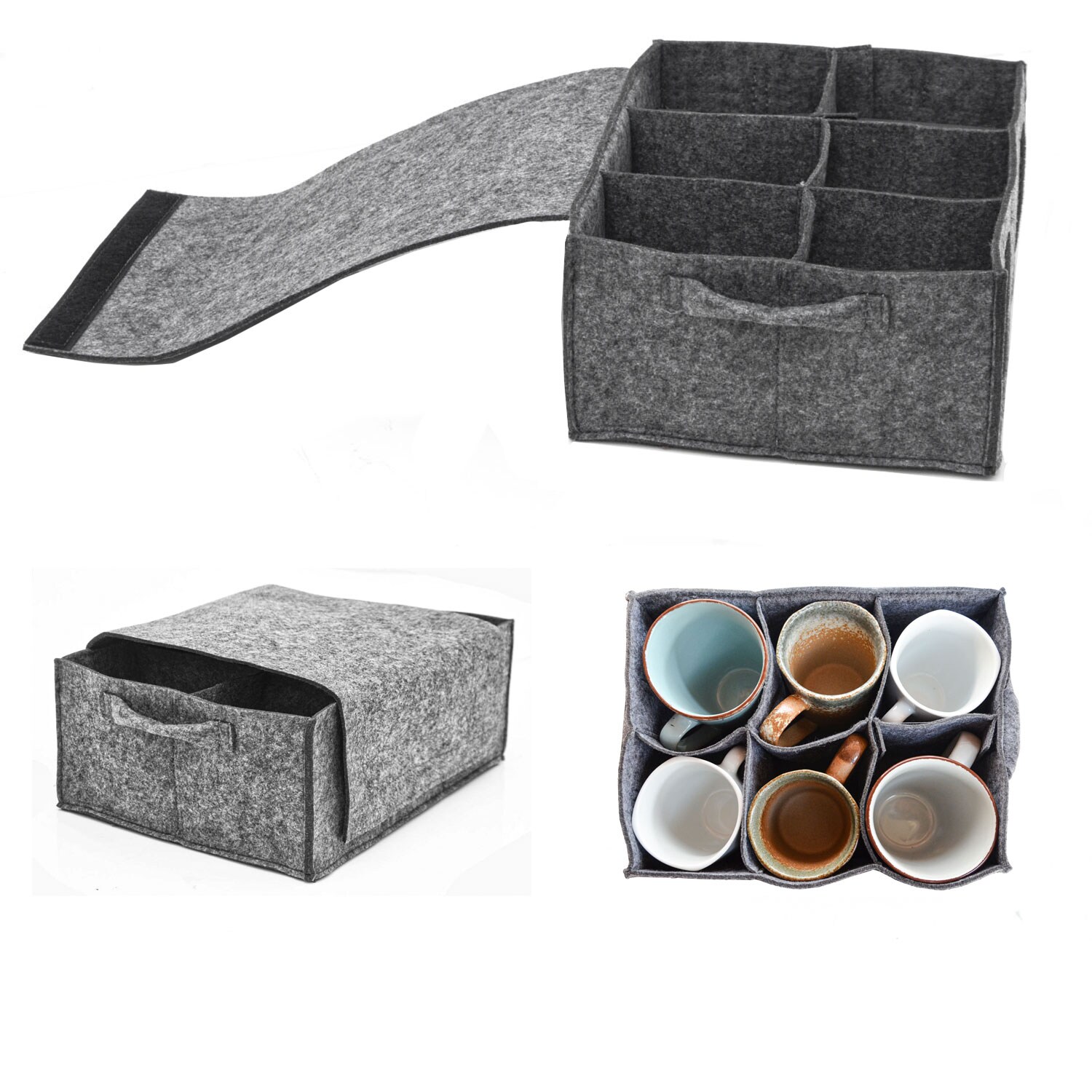 Filz Tassenhalter Camping - 28x21 Glashalter - Wohnmobil Geschirr Aufbewahrung - Bild 1