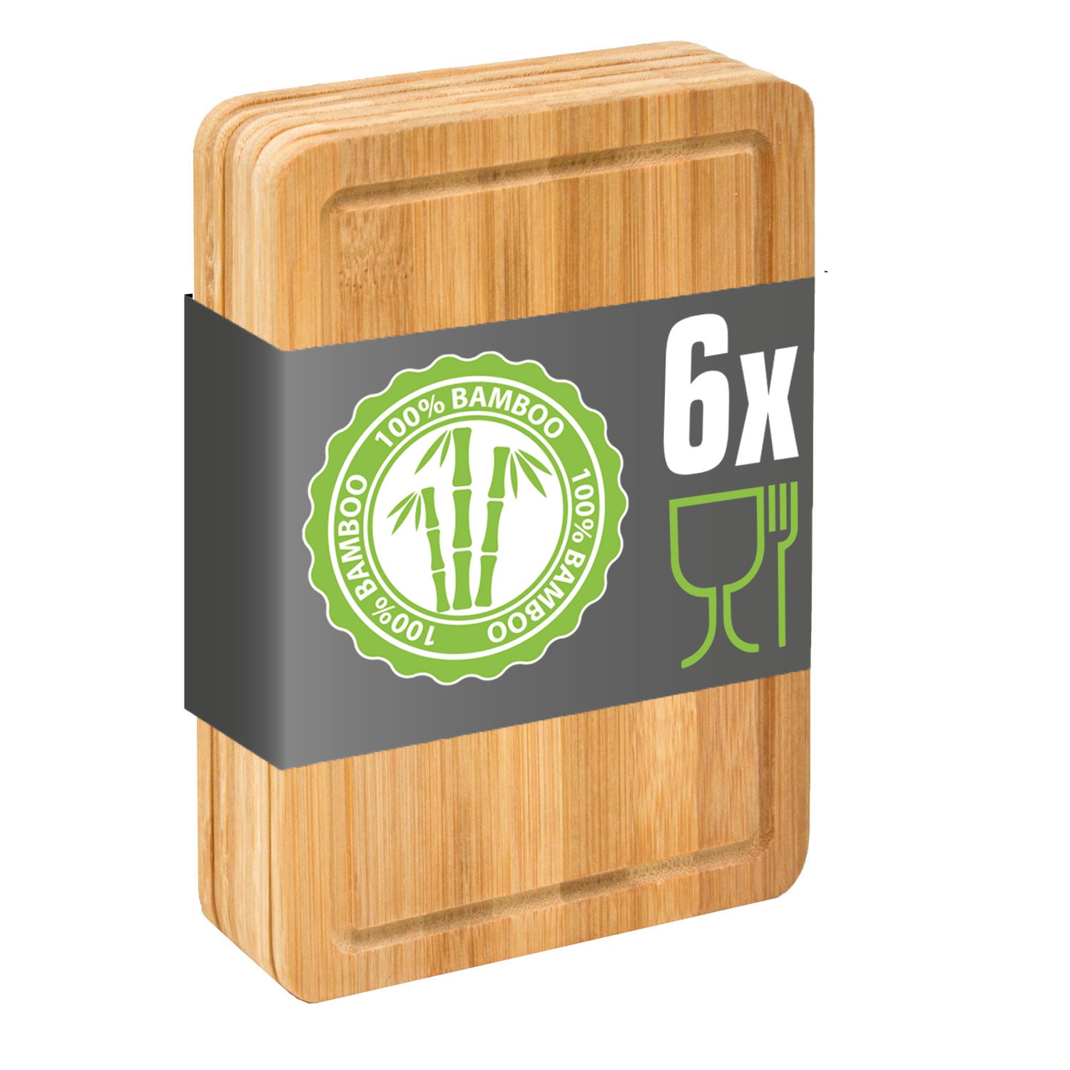 6er Set: Fr&uuml;hst&uuml;cksbrettchen Holz 22x15 Brotzeitbretter Kleine Schneidebretter - Bild 1