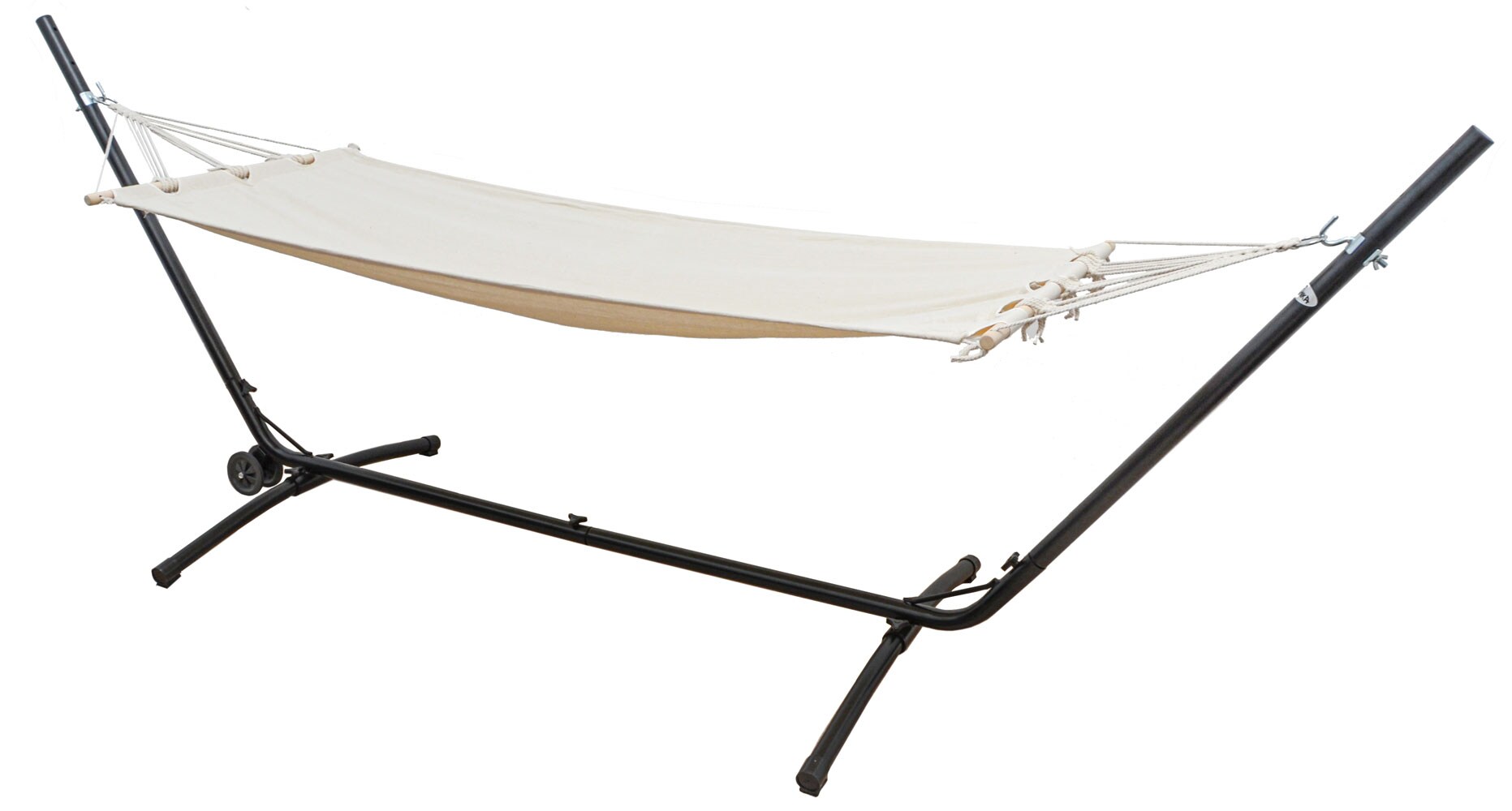Outdoor H&auml;ngematte mit Gestell auf Rollen 335x100 H&auml;ngemattengestell Verstellbar - Bild 1
