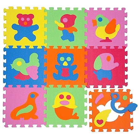 LittleTom Baby Puzzlematte Ab Null Kinder Spielmatte EVA Krabbelmatte Tiere Bunt - Bild 1