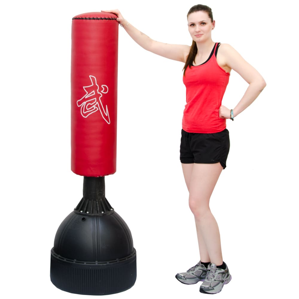 160 cm Standboxsack Box Punching Bag Standfu&szlig; PU Boxsack Stehend Boxst&auml;nder Rot - Bild 1