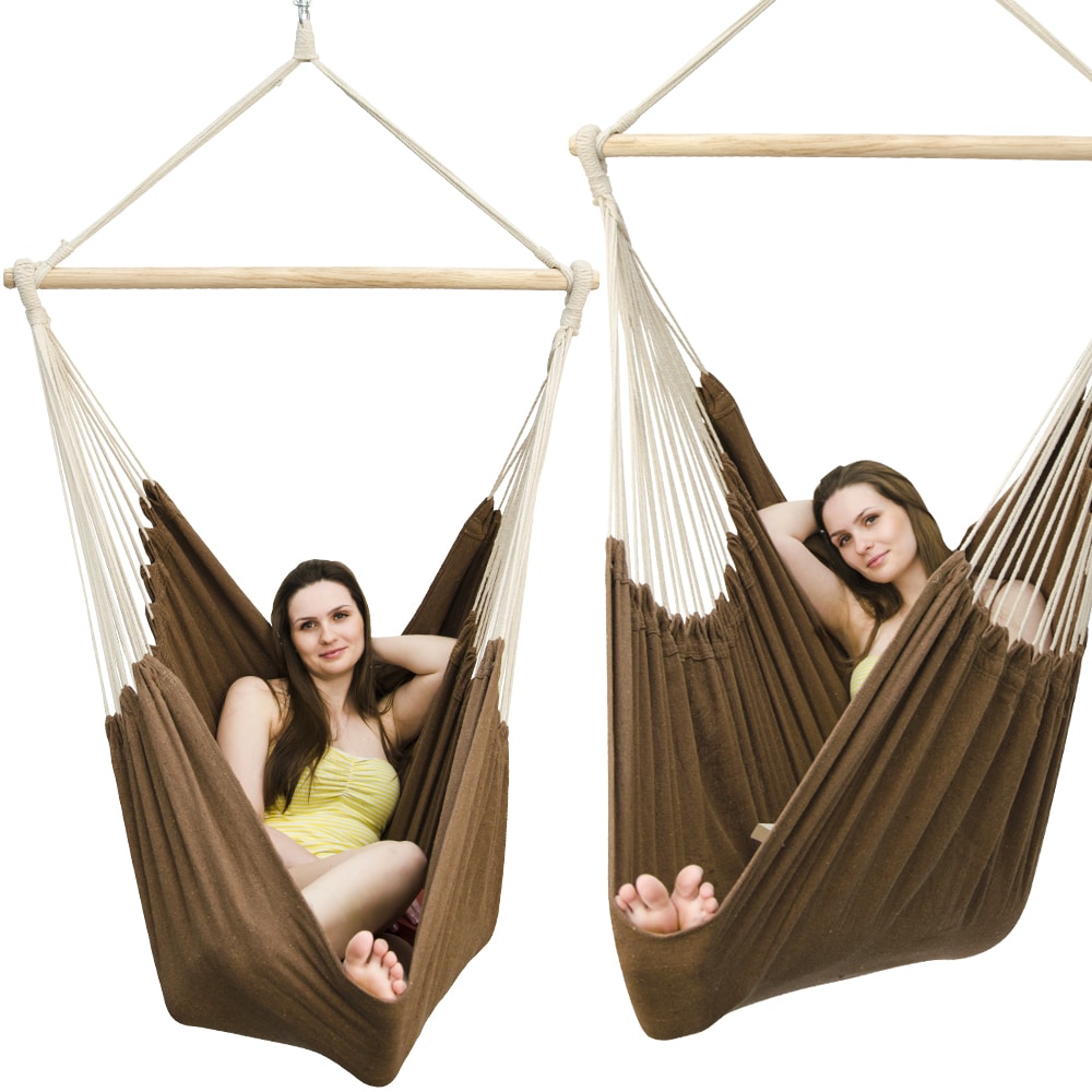 XXL H&auml;ngesessel 185x130cm H&auml;ngestuhl 2 Personen H&auml;ngesitz bis 150kg Baumwolle H&auml;ngematte 360&deg; Swifel - Bild 1