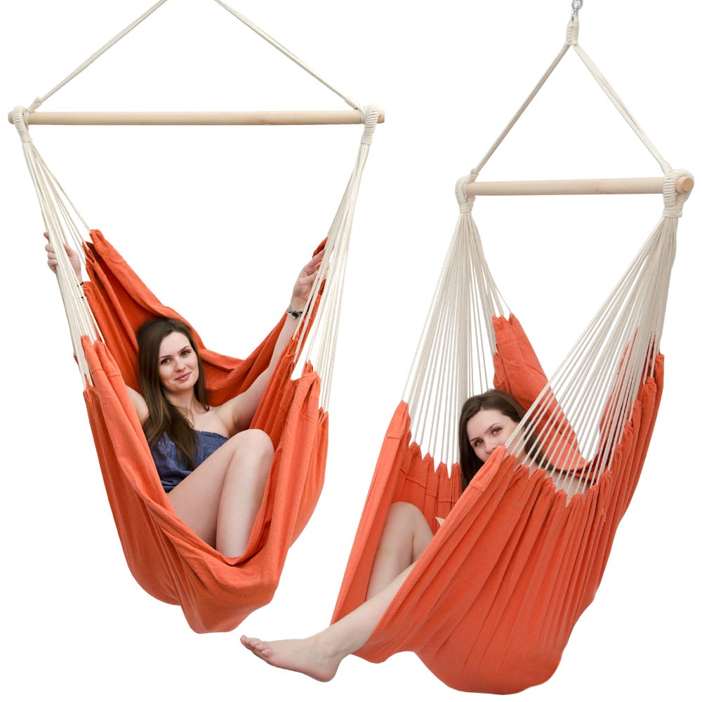 XXL H&auml;ngesessel 185x130cm H&auml;ngestuhl 2 Personen H&auml;ngesitz bis 150kg Baumwolle H&auml;ngematte 360&deg; Swifel - Bild 1