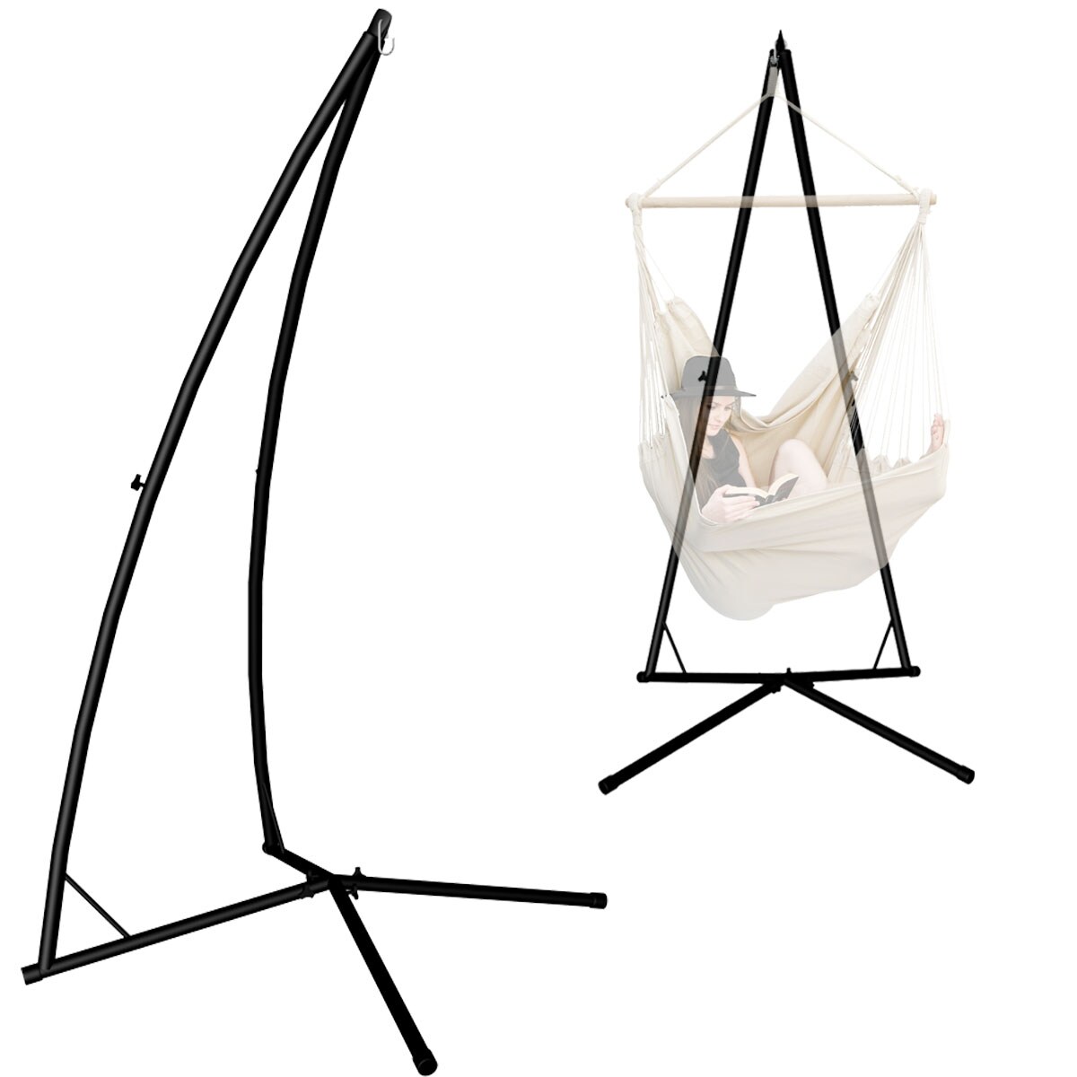 Hängesessel Gestell Outdoor bis 120kg – 215cm Stahlrohr Ständer für Hängestuhl | 04260096056374