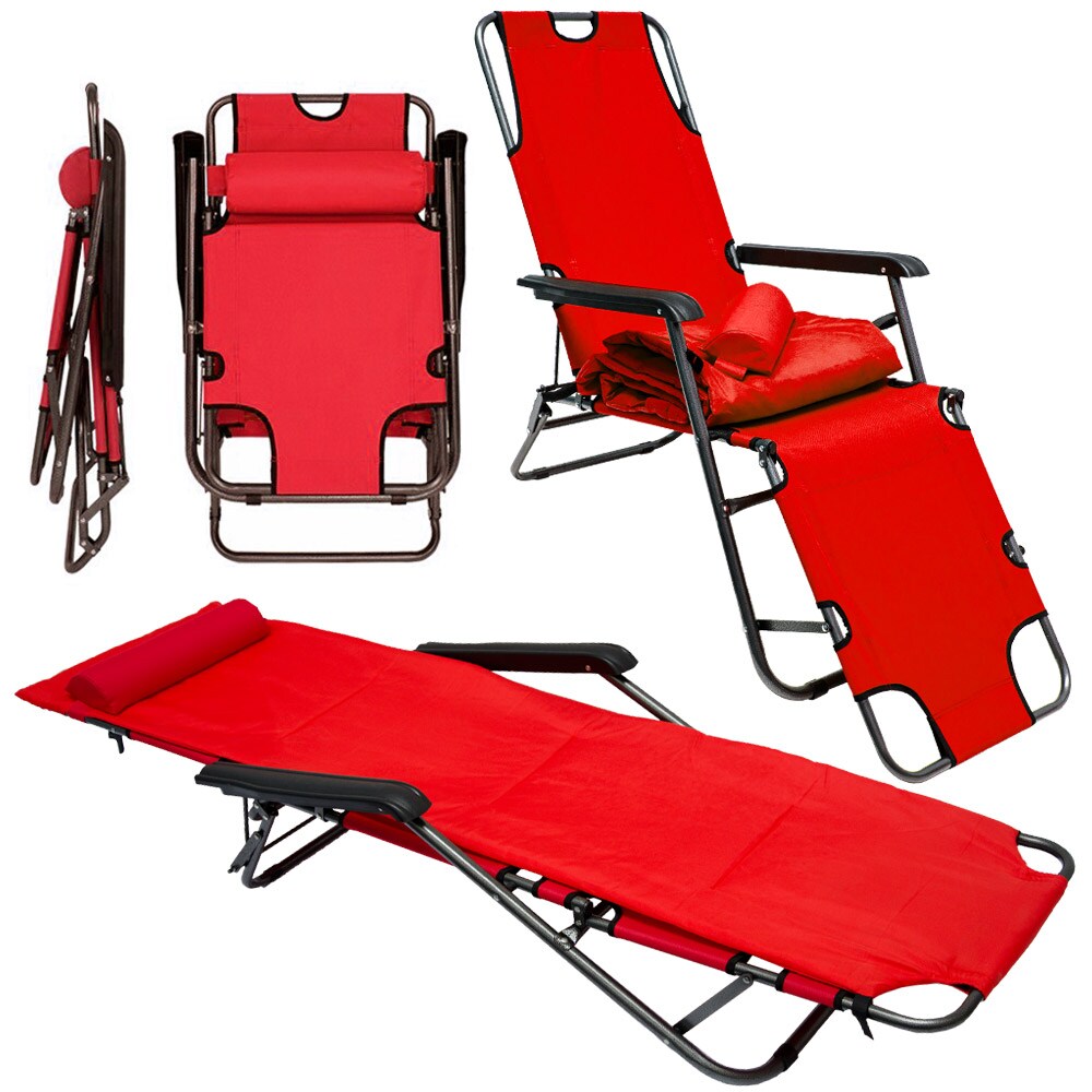 Campingstuhl Liegestuhl Freizeitliege Sonnenliege Strandliege Campingliege Klappliege Liege incl. Au - Bild 1