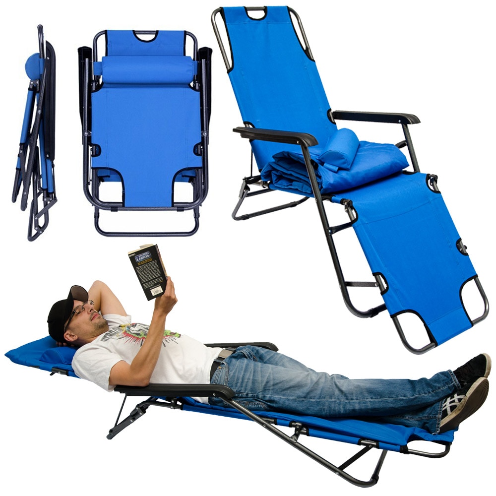 Liegestuhl Campingliege Gartenliege Sonnenliege Liege 178 cm +Auflage Strandliege - Bild 1