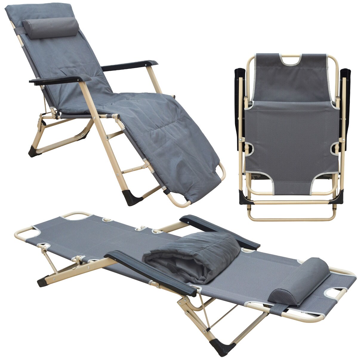 Liegestuhl Campingliege 178 cm Sonnenliege Gartenliege Liege Strandliege Stuhl - Bild 1