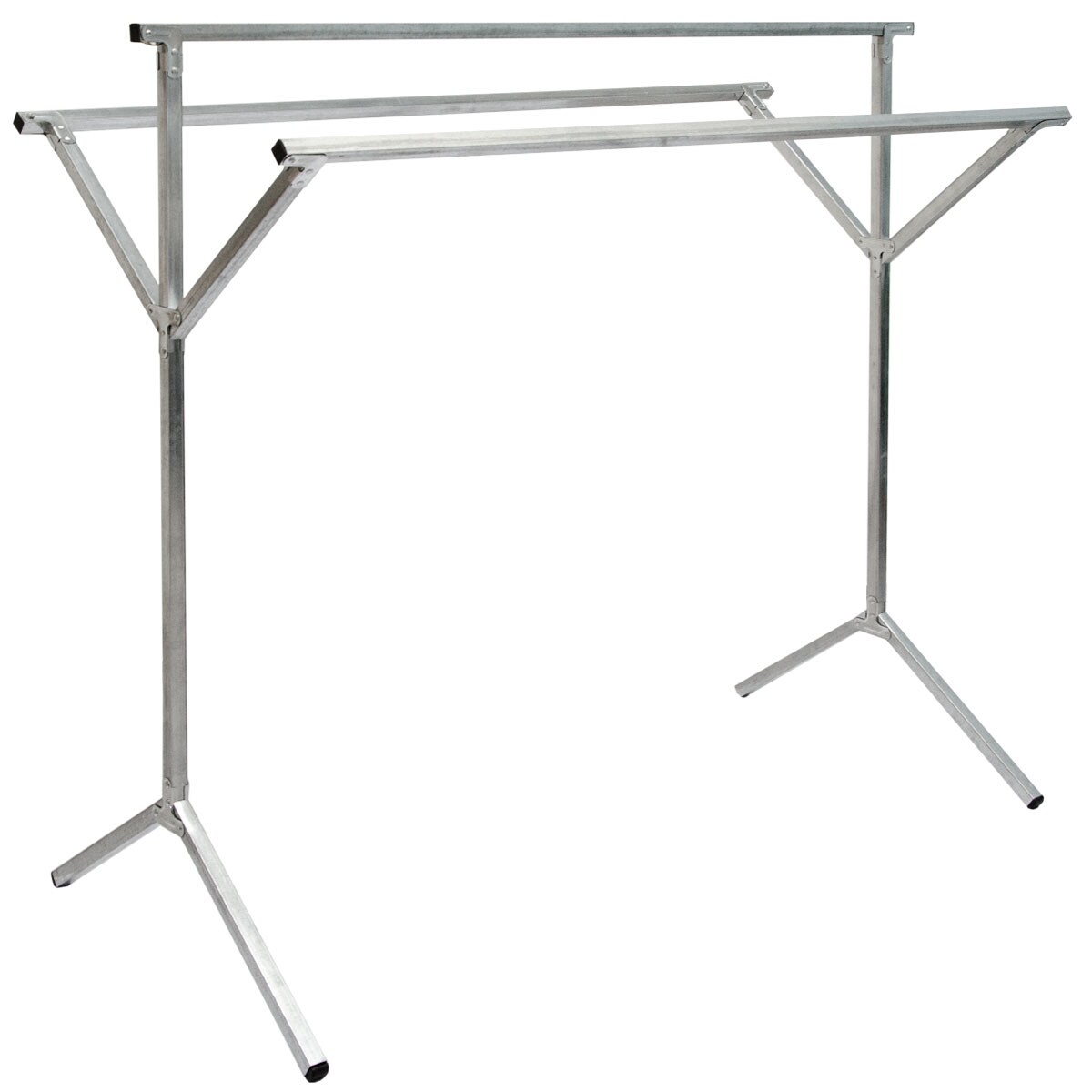 klappbarer Kleiderst&auml;nder 3 Aufh&auml;ngestangen Garderobenst&auml;nder W&auml;schest&auml;nder 150cm lang Mehrzweckstan - Bild 1