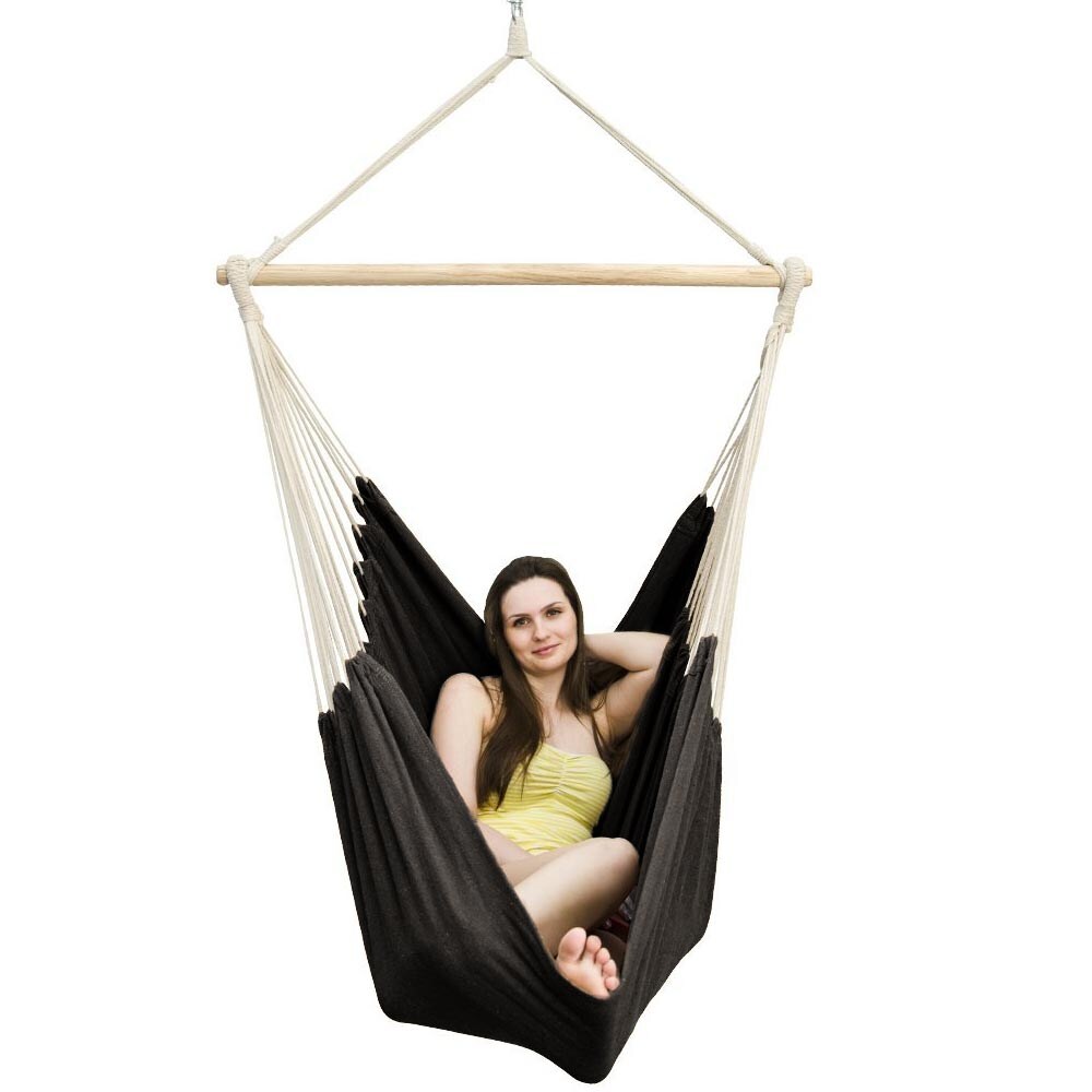 XXL H&auml;ngesessel 185x130cm H&auml;ngestuhl 2 Personen H&auml;ngesitz bis 150kg Baumwolle H&auml;ngematte 360&deg; Swifel - Bild 1