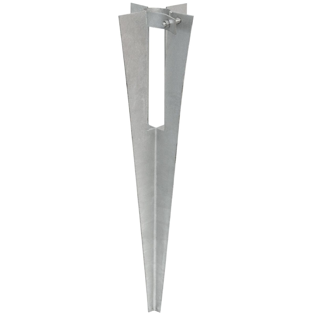 Einschlagbodenh&uuml;lse mit Klemmschelle 50cm Bodenh&uuml;lse &Oslash;36 mm Metall H&uuml;lse Pfostentr&auml;ger | feuerverzin - Bild 1