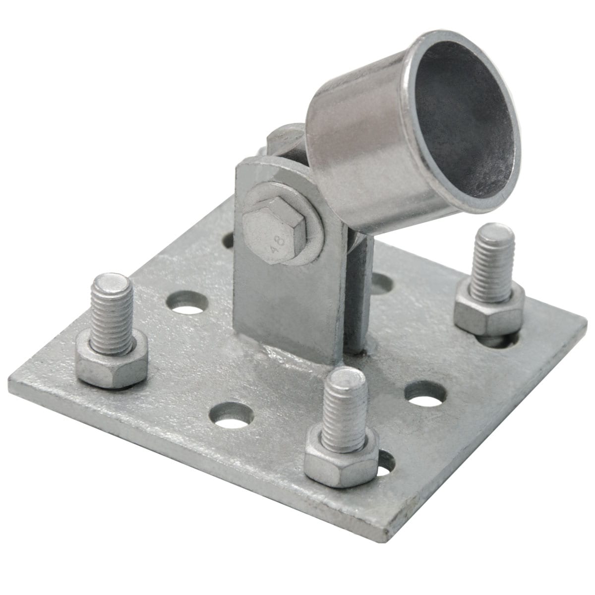 Strebenplatte Aufschraub-Platte Strebenhalter f. Zaunstreben &Oslash;35mm feuerverzinkt - Bild 1