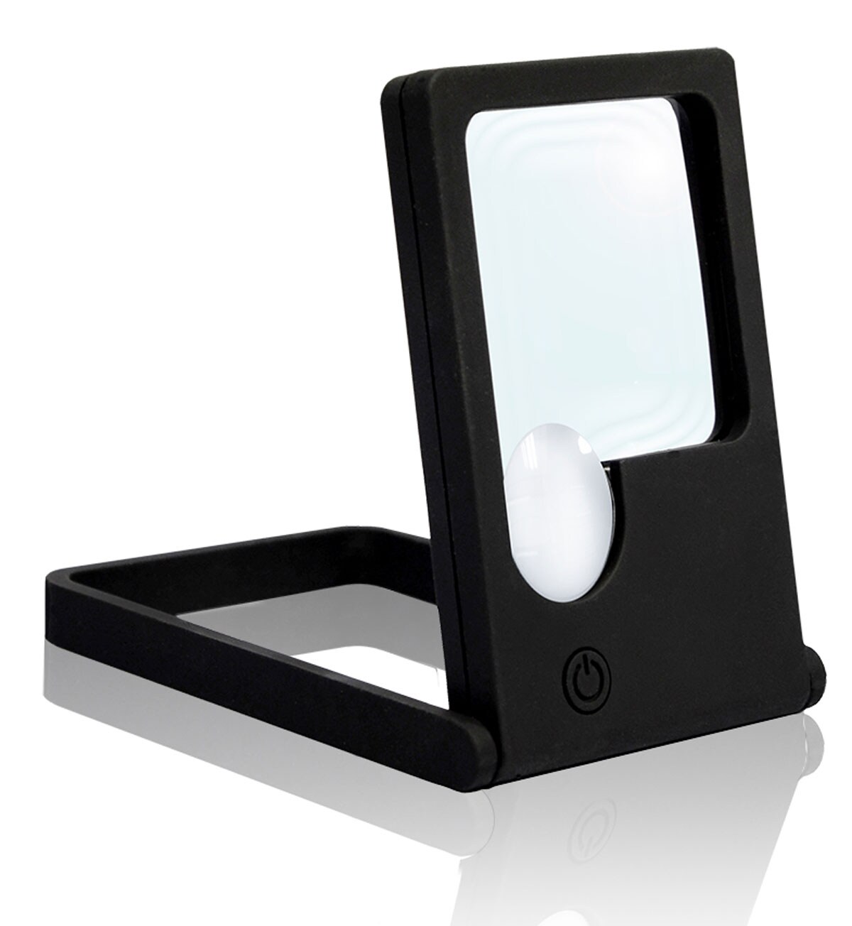 LED-Taschenlupe Leselupe Lupe Klapplupe mit Standfu&szlig; | 2 LED Kaltwei&szlig; 1 UV-Licht | 2.5x/7x - Bild 1