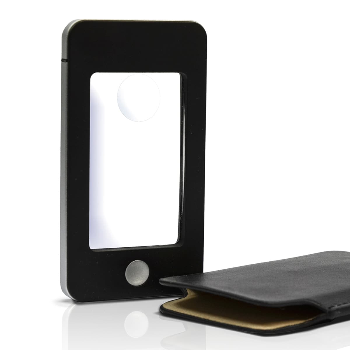 Lesehilfe Lupe in Handy-Optik 4 LEDs inklusiv stabiler H&uuml;lle - Bild 1