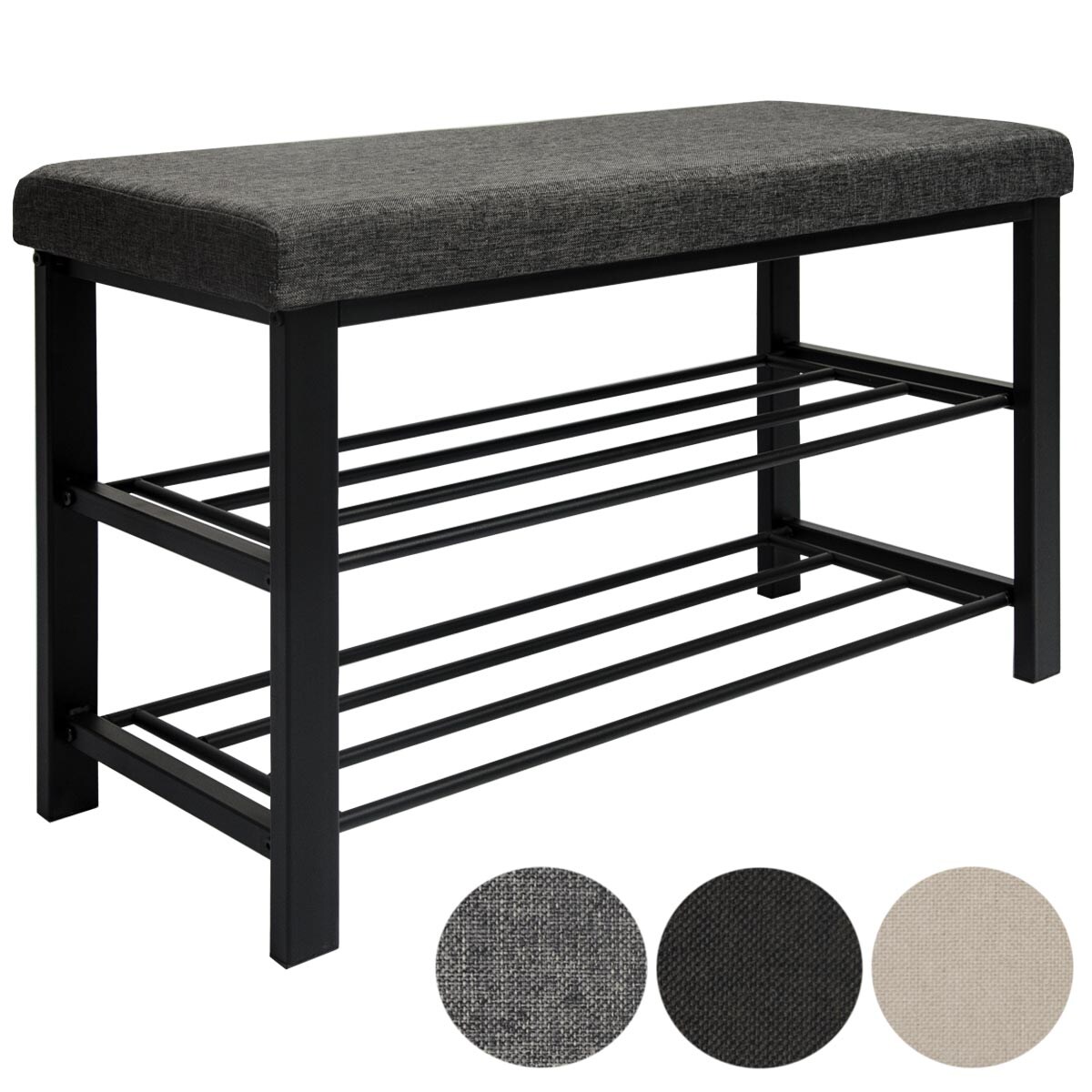 Schuhregal offener Schuhschrank 2 Böden stabile Sitzbank Schuhbank Schuhablage | 04057216035902