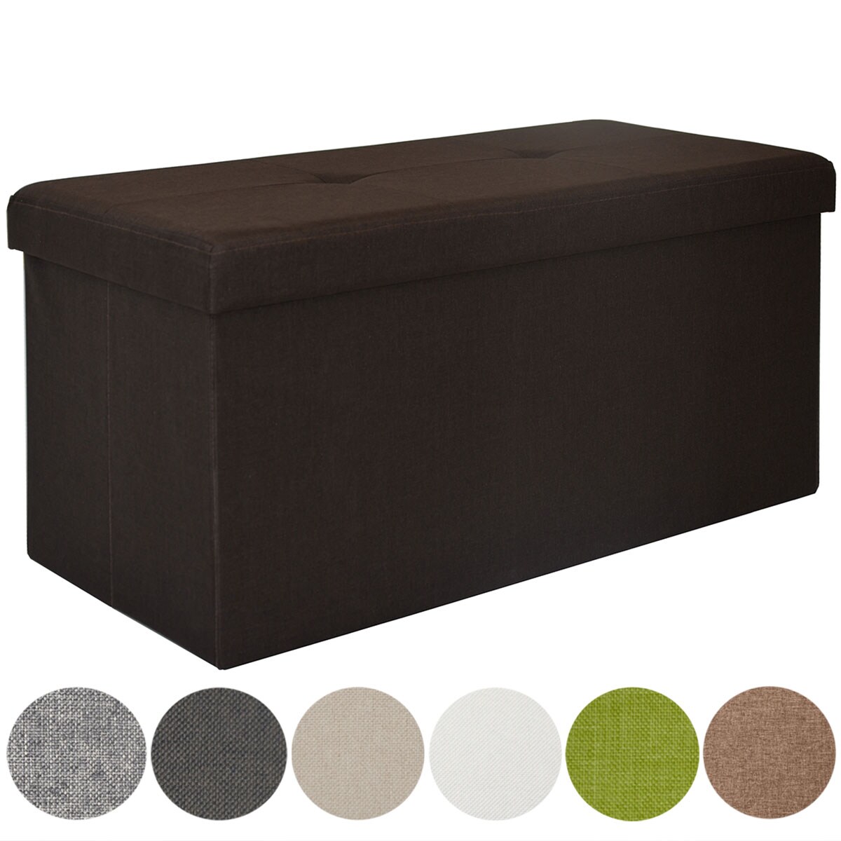 Faltbare Sitzbank 76x38x38 cm inkl. Trennwand Sitztruhe 80L Polsterbank Dunkelbraun - Bild 1