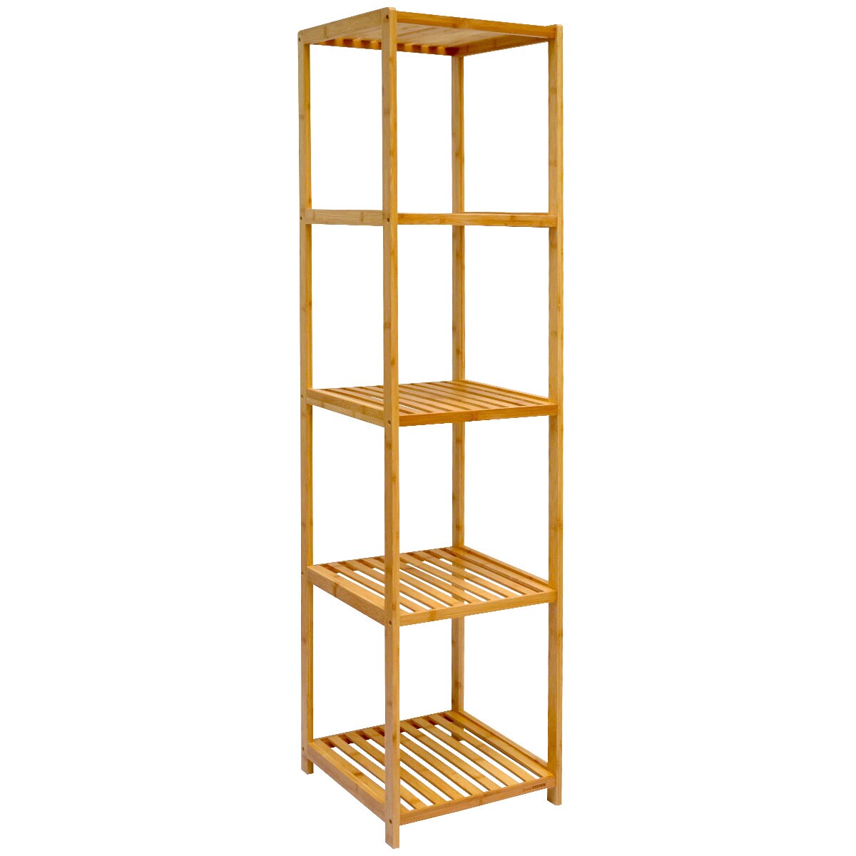 Badregal 38×39,5×162,5cm Bambus Holz Regal 5 Fächer Bad Badezimmer Standregal | 04057216037593