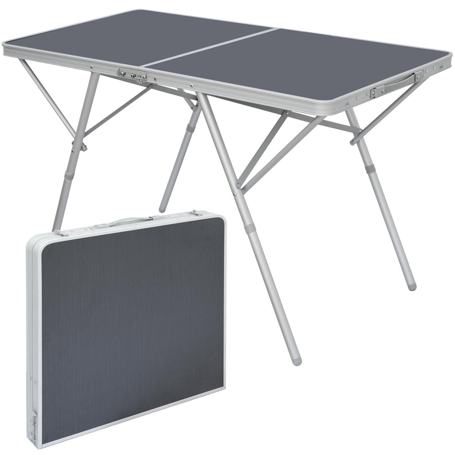 Standfester Aluminium Campingtisch 120x60x70cm Stabiler Klapptisch Alu-Falttisch - Bild 1