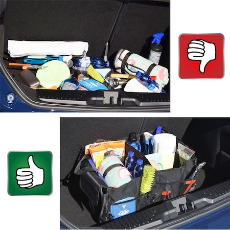 Kaufe Auto Trunk Organizer Box Spielzeug Lebensmittel Lagerung