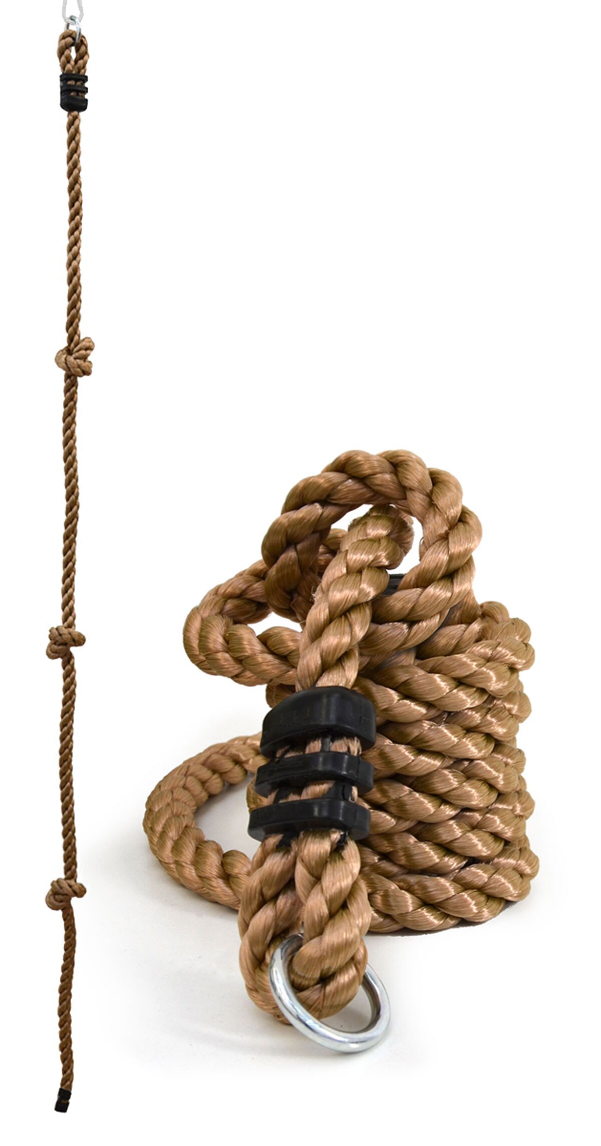 Kinder Kletterseil 195 x 2,5 cm Outdoor Kletter-Tau Knoten-Seil Natur - Bild 1