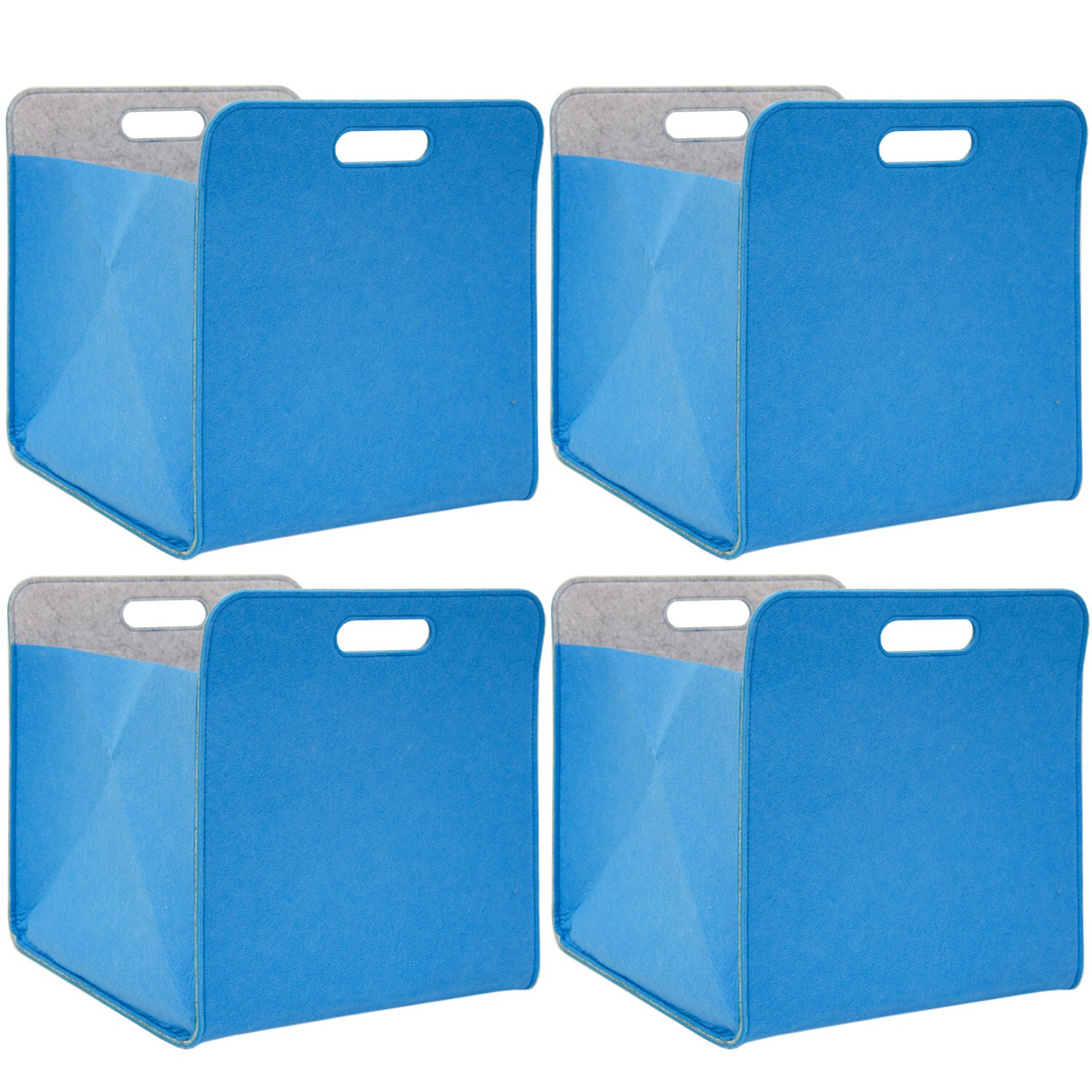 4er Set Filz Aufbewahrungsbox 33x33x38 cm Kallax Filzkorb Regal Einsatz Box Blau - Bild 1