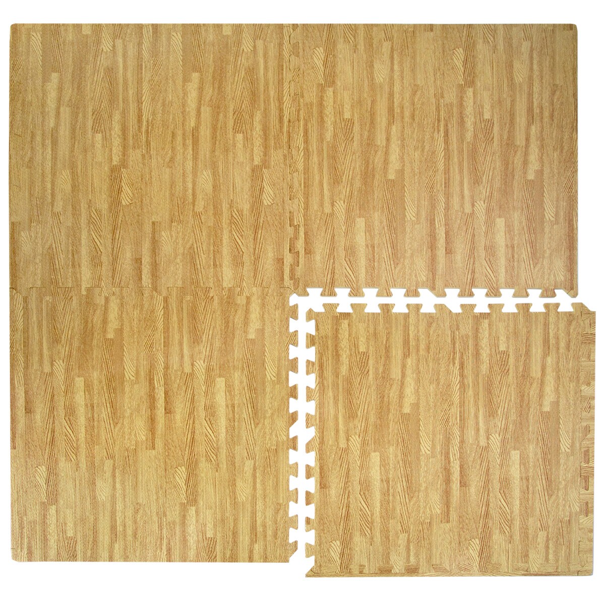 Puzzlematte Holzmotiv 60x60cm Boden Deko Matte Schutzmatte Puzzle Teppich - Bild 1