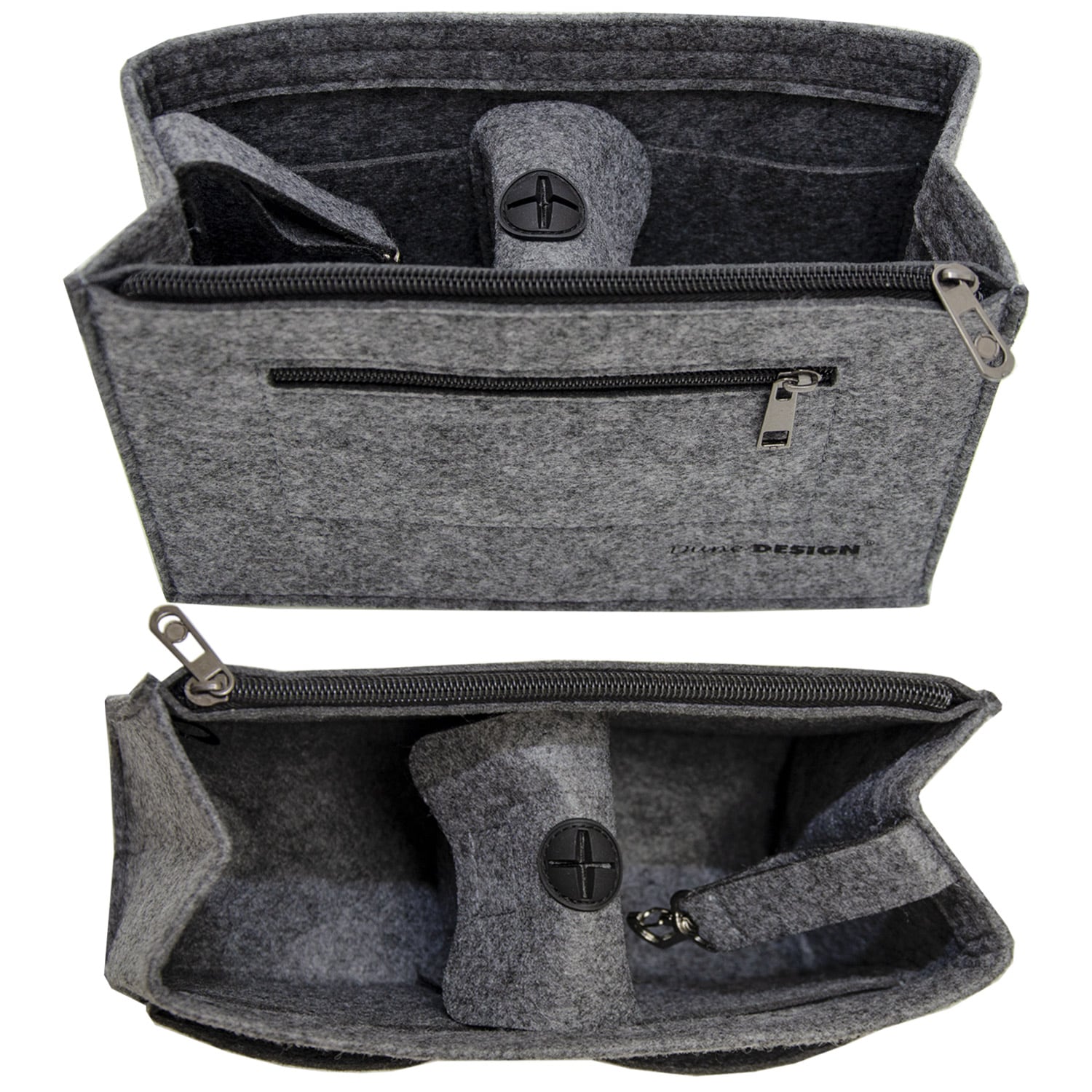 Handtaschen Organizer 23x10x16 cm Filz Tasche Innentasche Taschen Einsatz S Grau - Bild 1