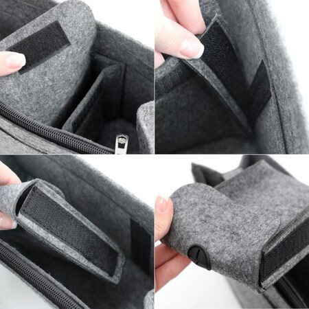 Handtaschen Organizer 27x10x16cm M Filz Tasche Innentasche Taschen Einsatz  Grau online kaufen bei Netto