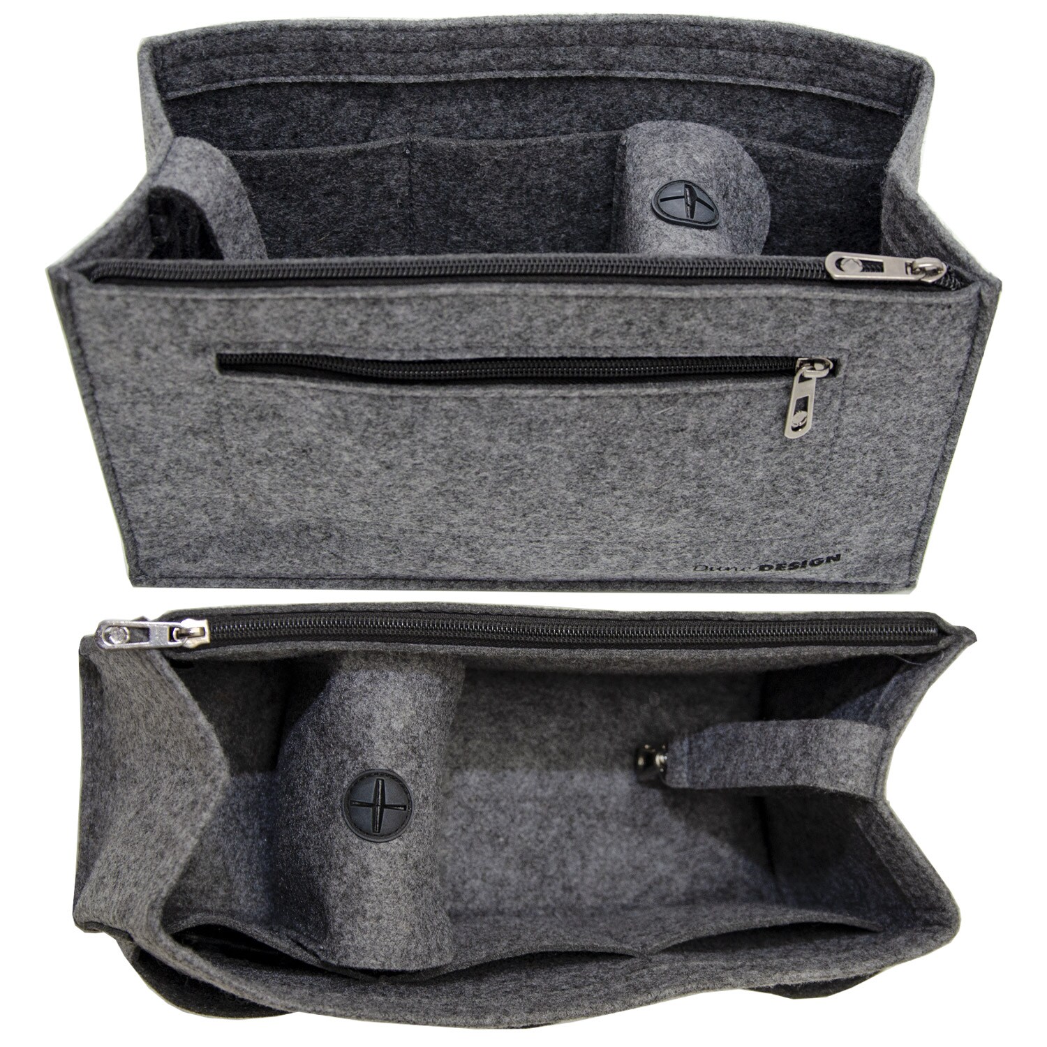 Handtaschen Organizer 30x12x17 cm Filz Tasche Innentasche Taschen Einsatz L Grau | 04057216040241