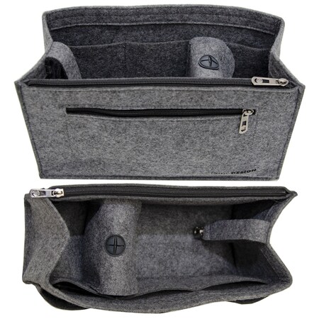 Handtaschen Organizer 30x12x17 cm Filz Tasche Innentasche Taschen Einsatz L  Grau online kaufen bei Netto