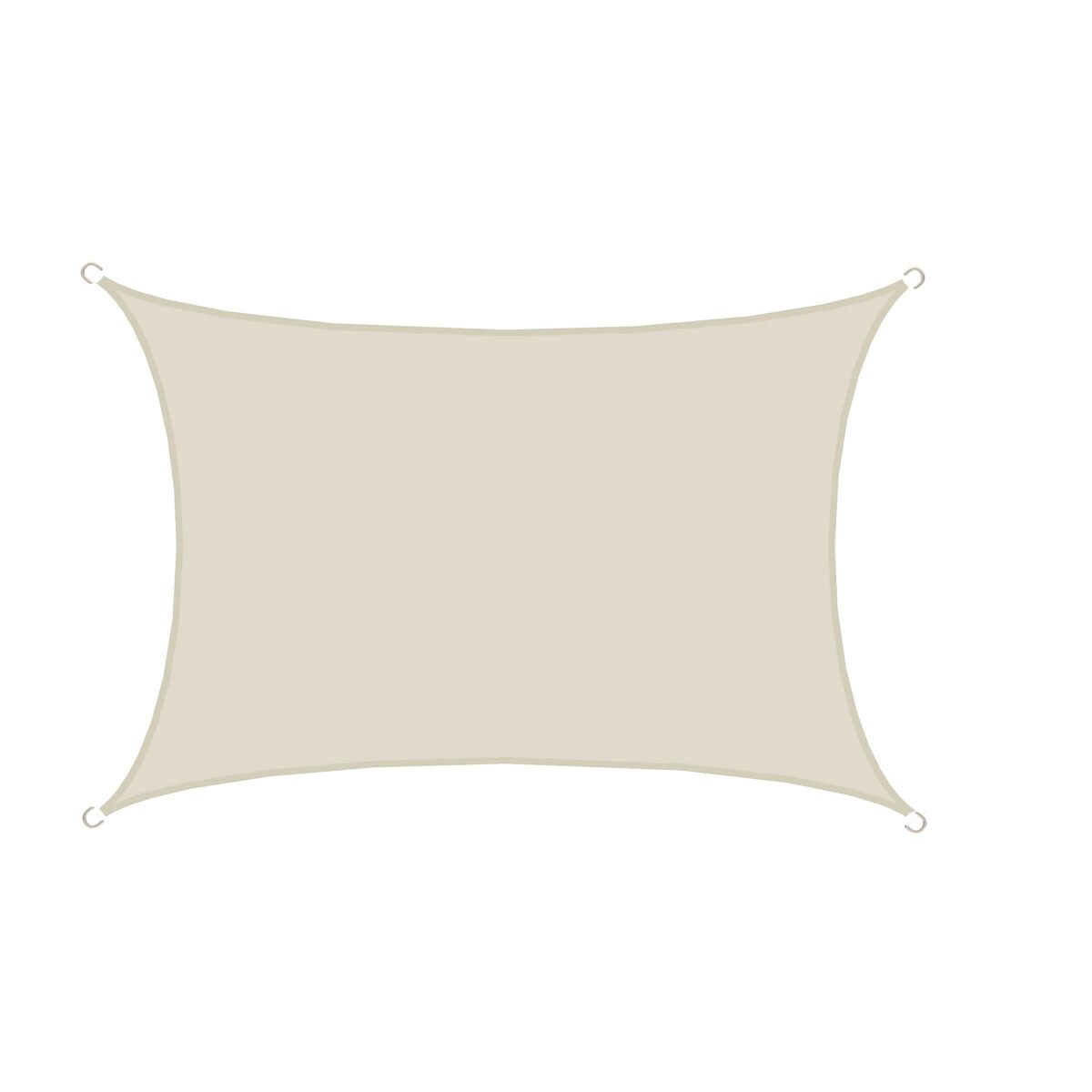 UPF50+ UV Sonnensegel 3x4 Polyester Rechteck Wasserabweisend Garten Balkon Beige - Bild 1