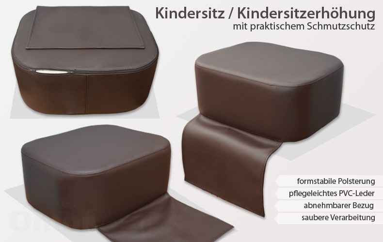 Kinderkissen, Kinder-Sitzerhöhung, Kissen für Friseurstühle, pflegeleicht, Farbe schwarz, mit umschl