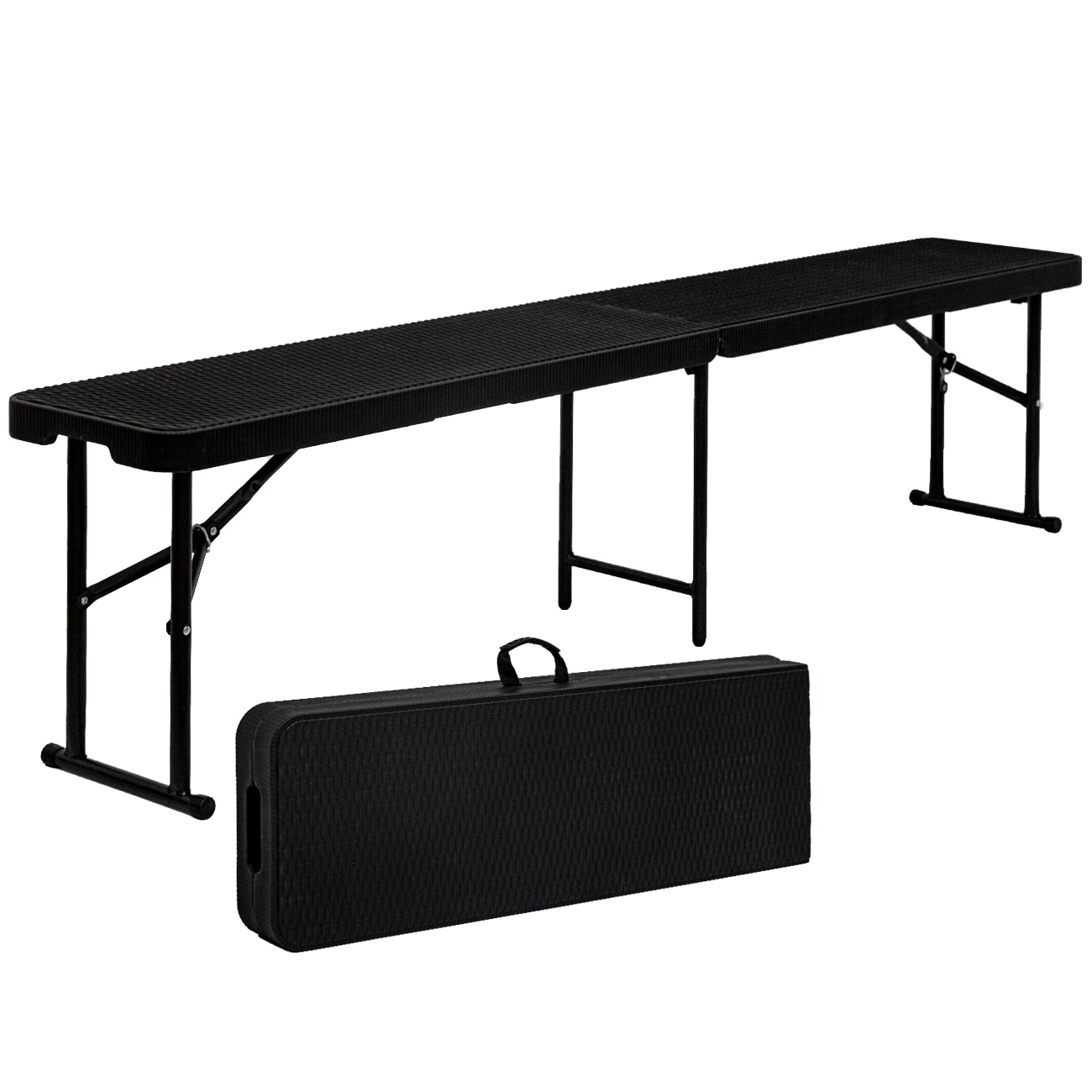 Wetterfeste Bierbank - Klappbar 184x30x43 - Rattan Look Kunststoff Bank Sitzbank - Bild 1