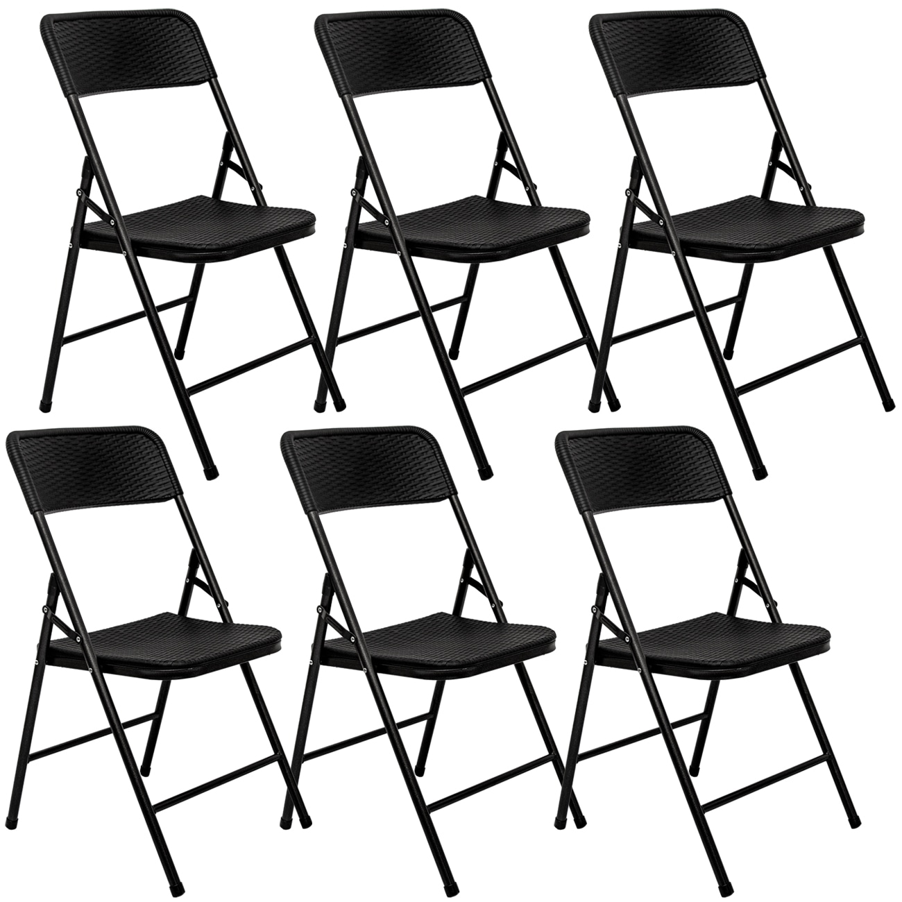 6 Klappst&uuml;hle bis 150kg - 50x46x83,5 Balkonstuhl - Gartenstuhl in Rattan-Optik - Bild 1