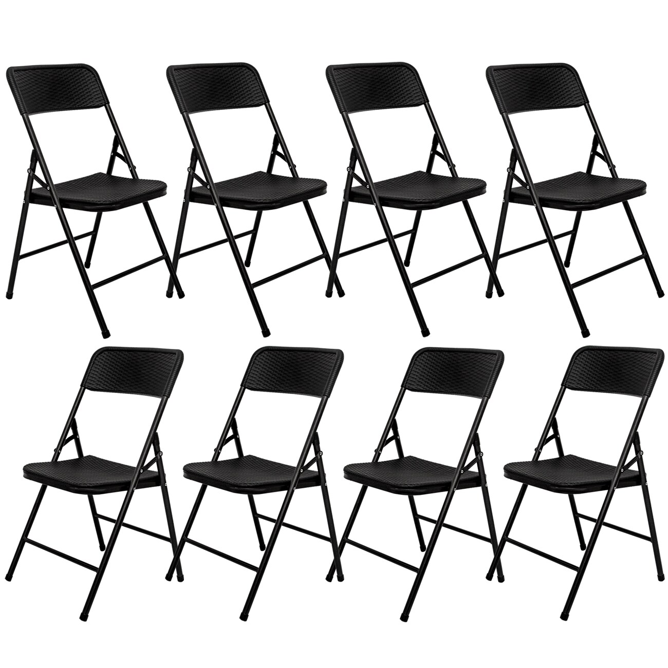 8 Klappst&uuml;hle bis 150kg - 50x46x83,5 Balkonstuhl - Gartenstuhl in Rattan-Optik - Bild 1