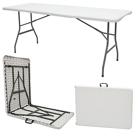 Klapptisch mit schwarzer Stretchhusse Gartentisch Campingtisch Tisch 180 x 70 cm 
