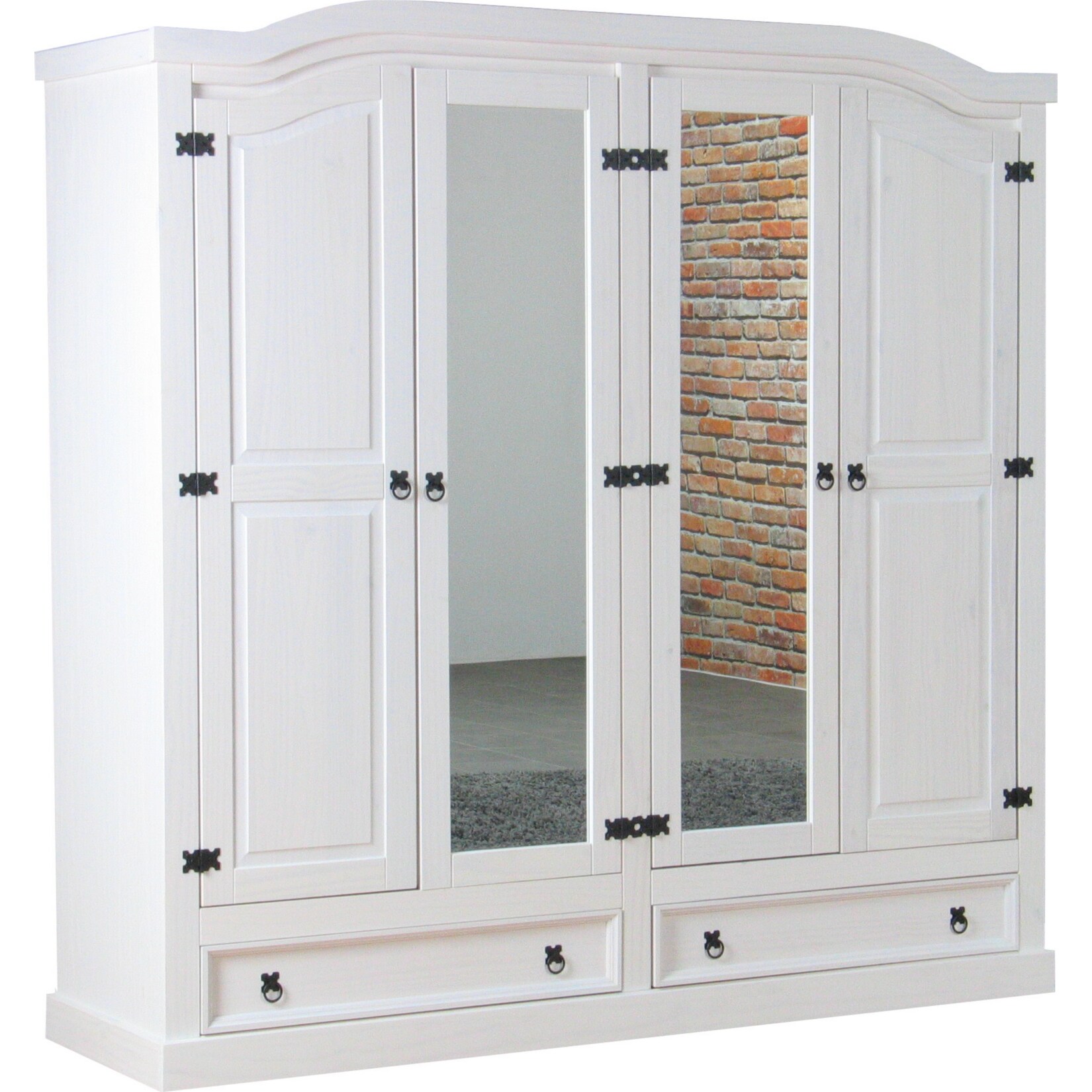 4-trg Kiefer Kleiderschrank New Mexico (B)193,5 x (H)193 x (T)57cm | 04260436825905