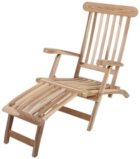 Garden Pleasure Teak Deckchair Garten Holz Relax Liege Sonnenliege Möbel - Bild 1