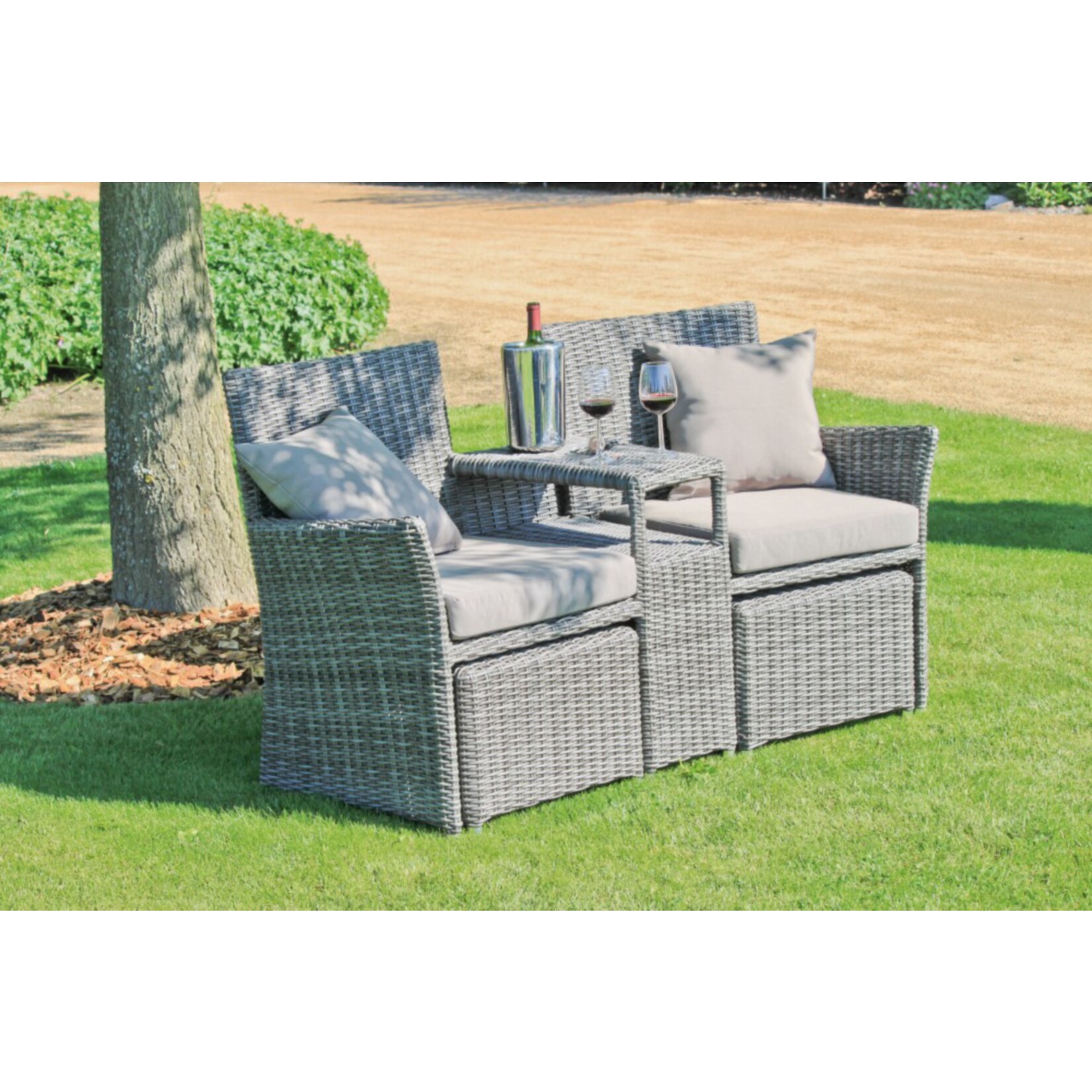 Garten Doppelsessel Set Terrasse Sessel Lounge Sitzgruppe