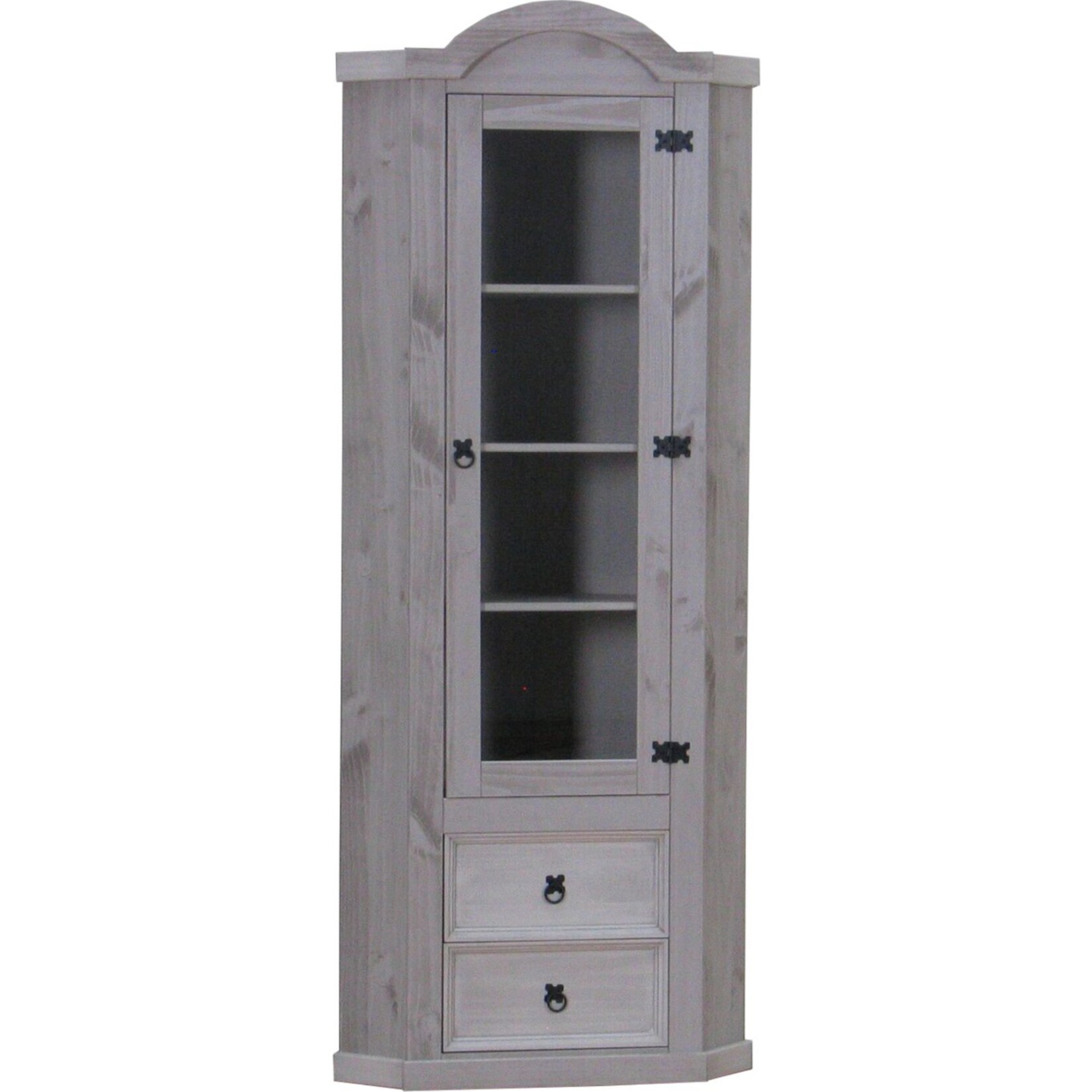 Eckschrank New Mexico Kiefer massiv grau Mexiko Wohnzimmer Vitrine Schrank | 04260436838981