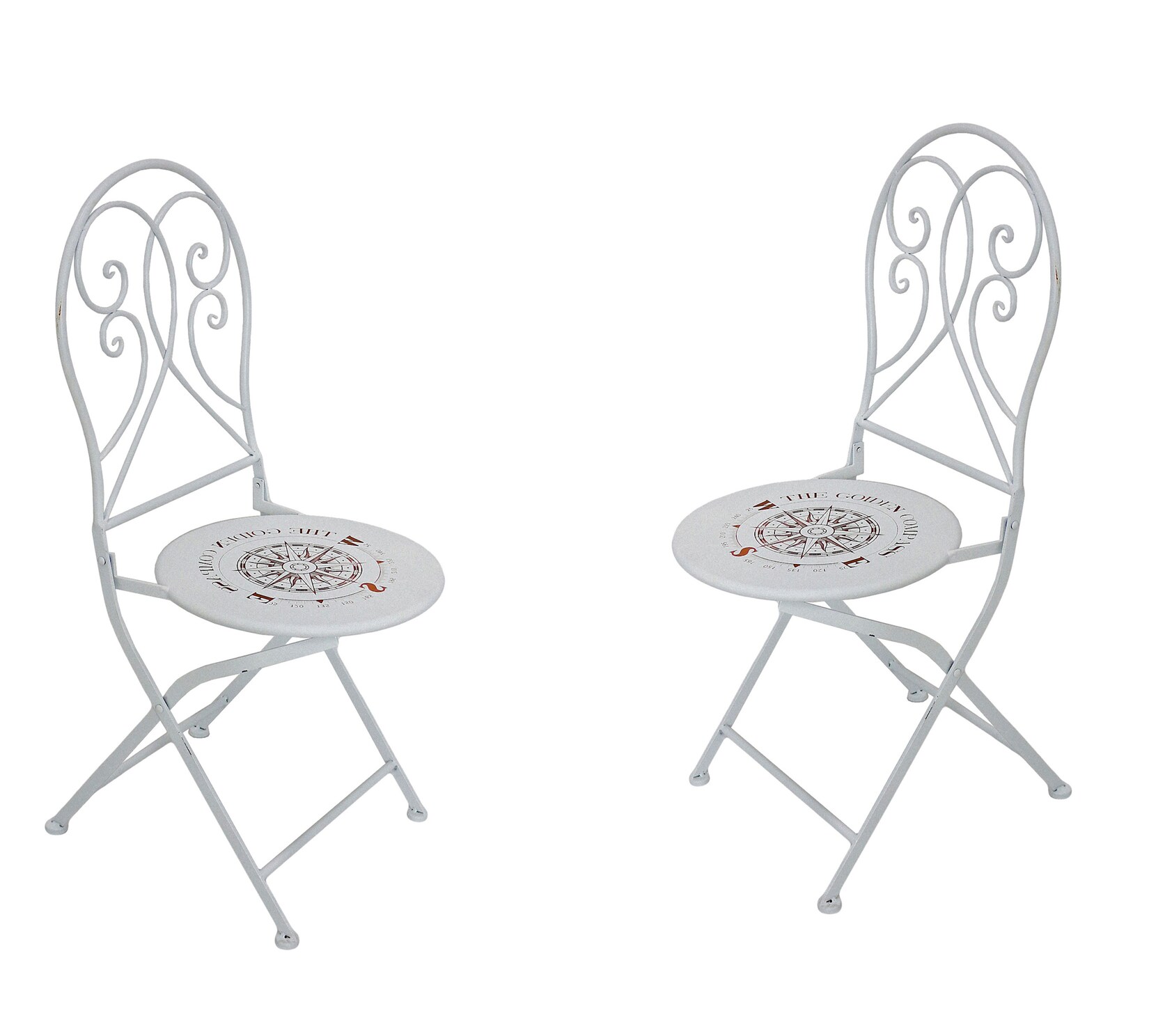 2er Set Metall Klappstuhl Balkon Stuhl Stühle Garten Balkon Vintage Landhaus | 04041908129543