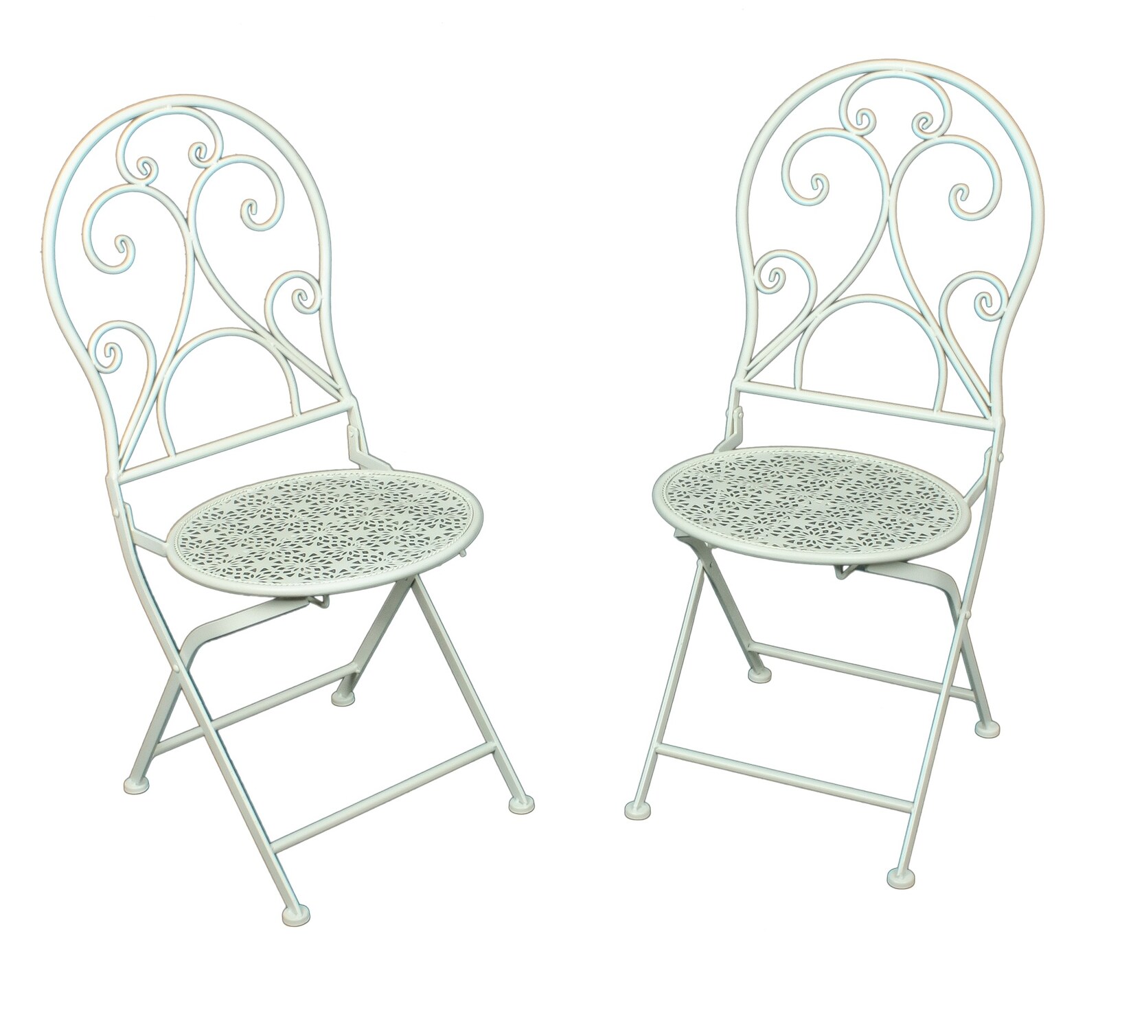 2er Set Metall Klappstuhl Balkon Stuhl Stühle Garten Balkon Vintage Landhaus | 04041908129550