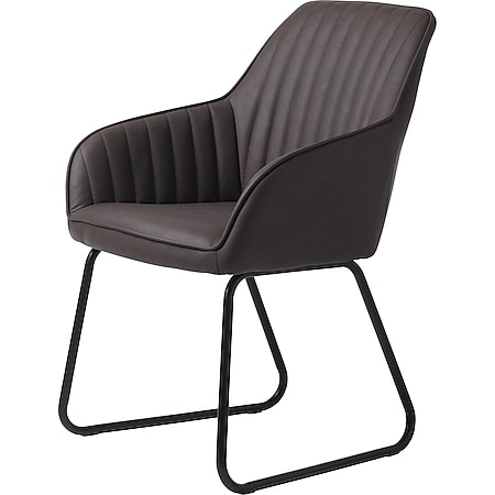 2x Design Esszimmerstuhl Bram Kunstleder braun Küchenstuhl Küche Stühle Stuhl - Bild 1