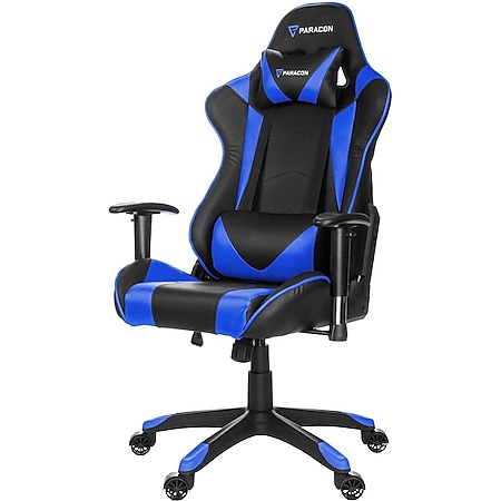 Knight Paracon Gaming Gamer Stuhl Nackenkissen Lendenstütze blau Büro Sessel - Bild 1