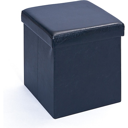 Aufbewahrungsbox Sanne Hocker faltbar mit Deckel schwarz Faltbox Regalbox Box - Bild 1