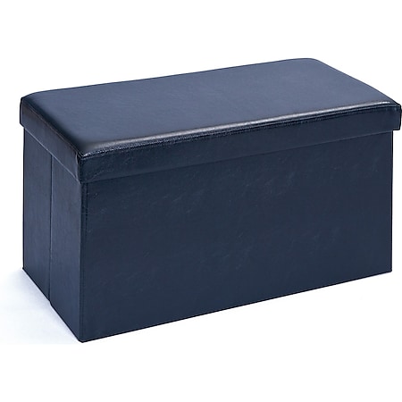 Aufbewahrungsbox Sanne Hocker faltbar mit Deckel schwarz Faltbox Regalbox Box - Bild 1