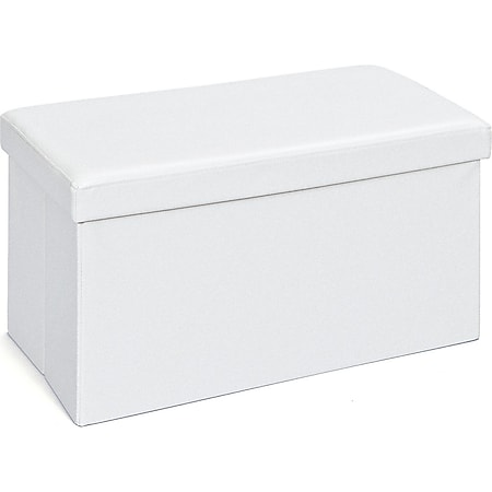 Aufbewahrungsbox Sanne Hocker faltbar mit Deckel weiss Faltbox Regalbox Box - Bild 1