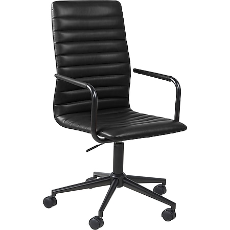 Bürostuhl Winslet schwarz Kunstleder Schreibtisch Stuhl Drehstuhl Chef Sessel - Bild 1