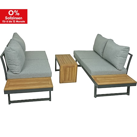 Sitzgarnitur Sitzgruppe Holz Garten Lounge Set Gartenmöbel Massiv Tisch  Sofa online kaufen bei Netto